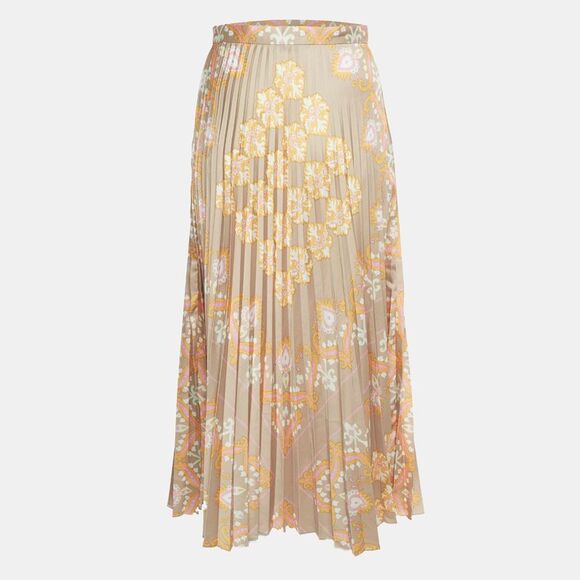 Sandro Dresses & Skirts - Sandro Multicolour Floral Print Sateen Fulgence Pleated Midi Skirt S
